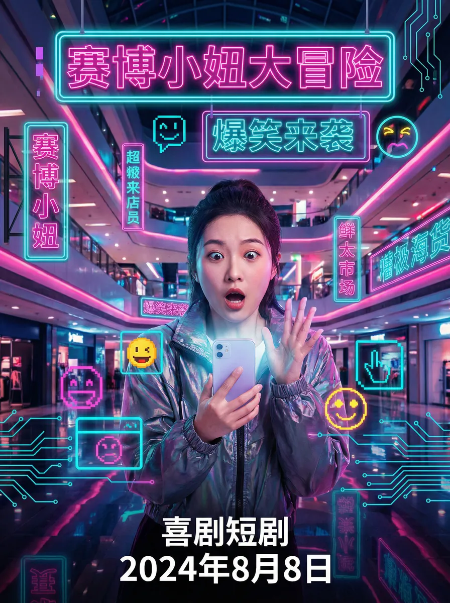 十分钟在线视频免费播放 搞笑喜剧短剧 - 赛博小妞大冒险海报